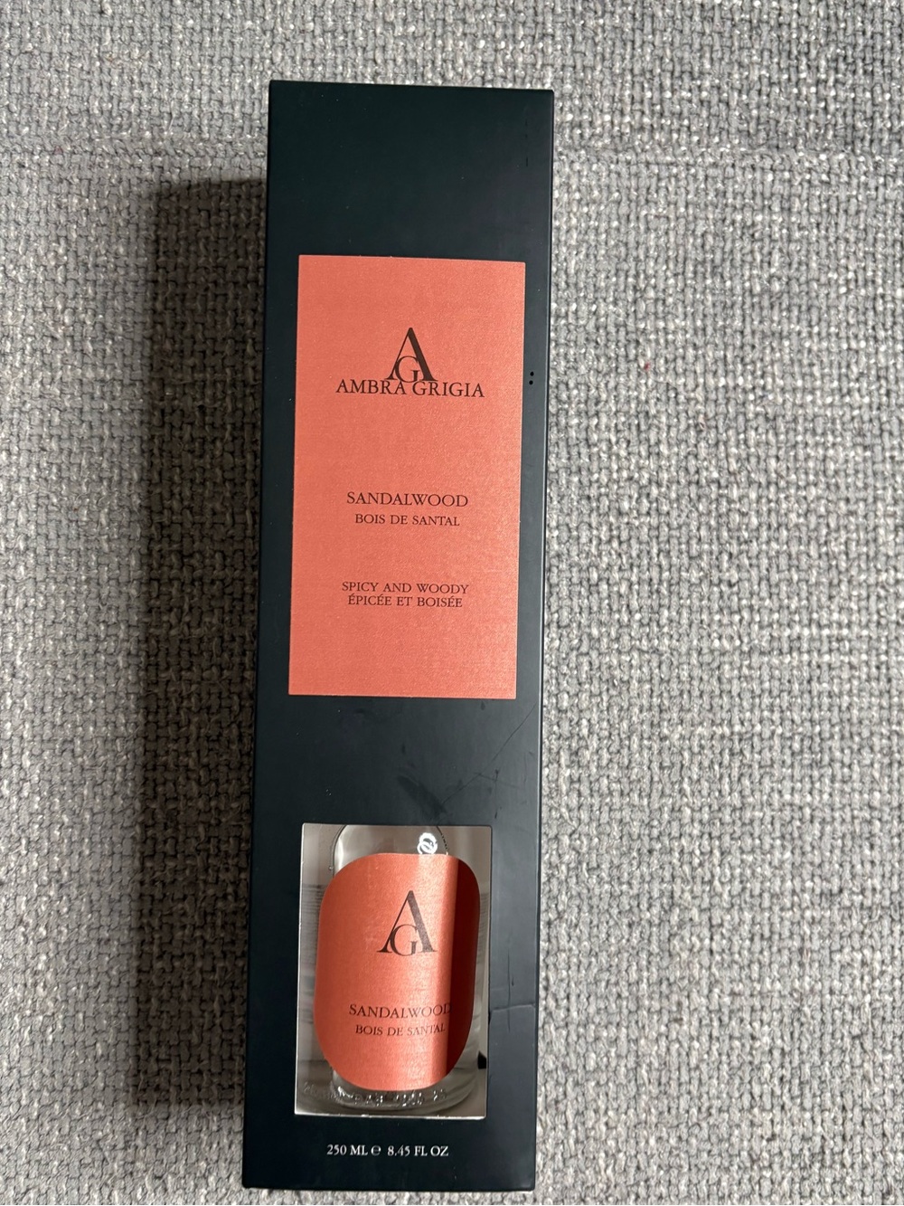 Ambra Grigia Sandalwood Reed Diffuser 250ml • Made in Italy